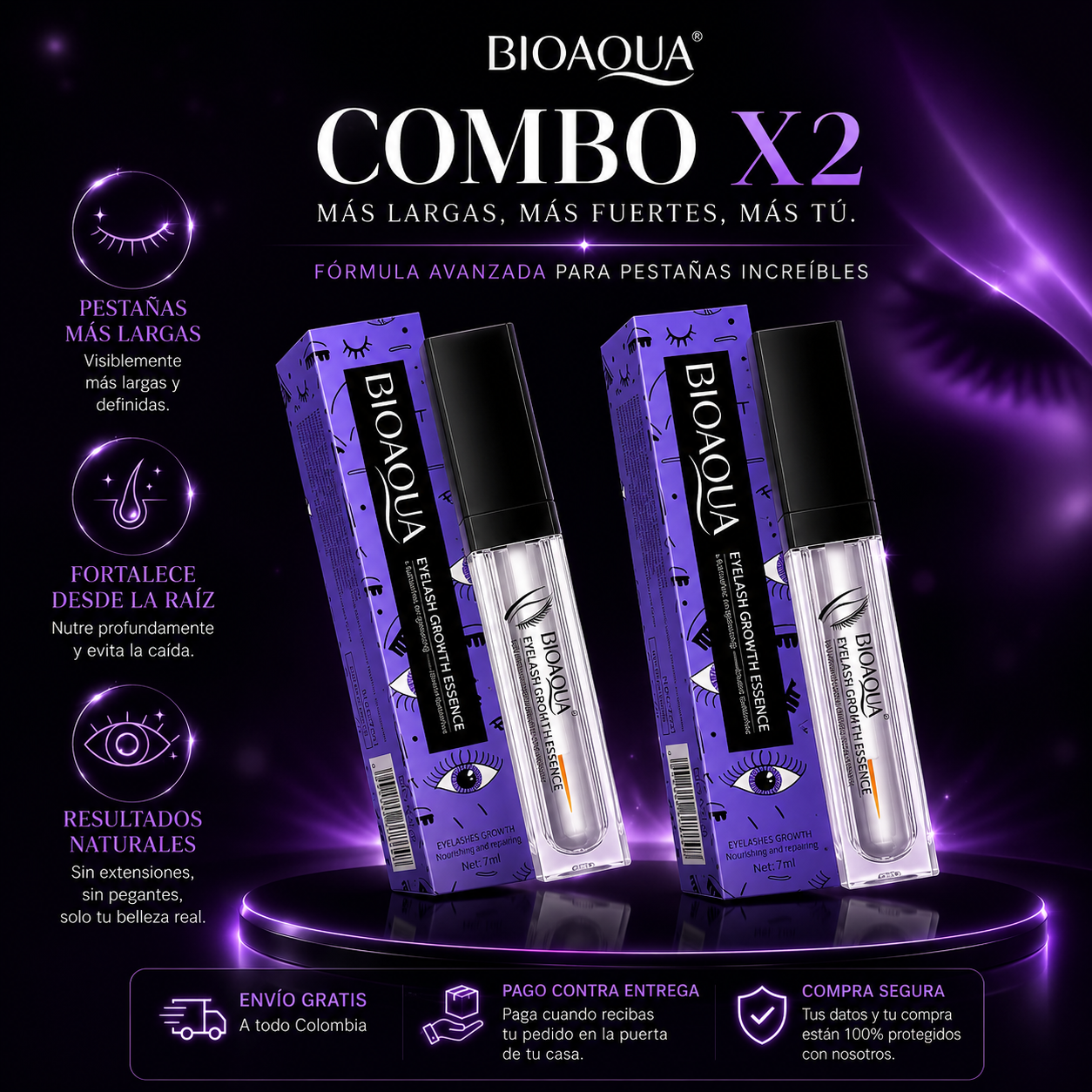 SERUM ALARGADOR DE PESTAÑAS BIOAQUA X2
