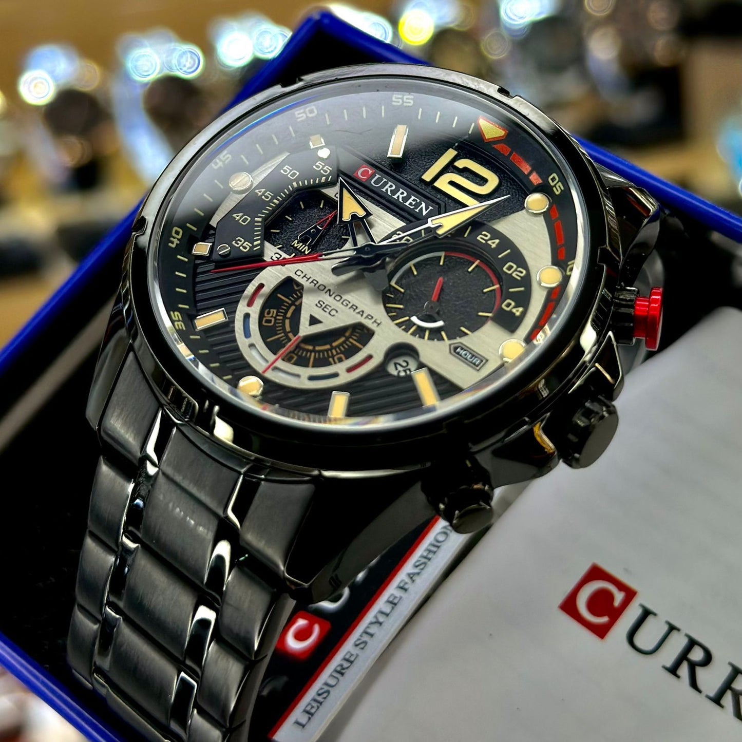 RELOJ CURREN 8395 + GAFAS WAYFARER NEGRA
